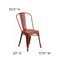 Merrick Lane Banks Indoor/Outdoor Stacking Metal Dining Chair with Single Slat Back and Distressed Powder Coated Finish